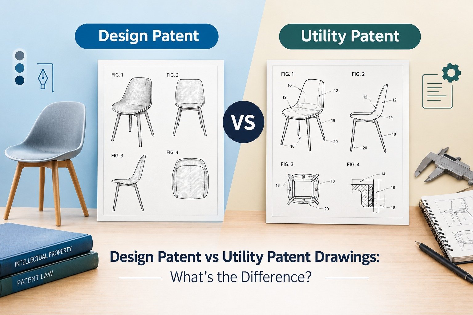 Design patent drawing example