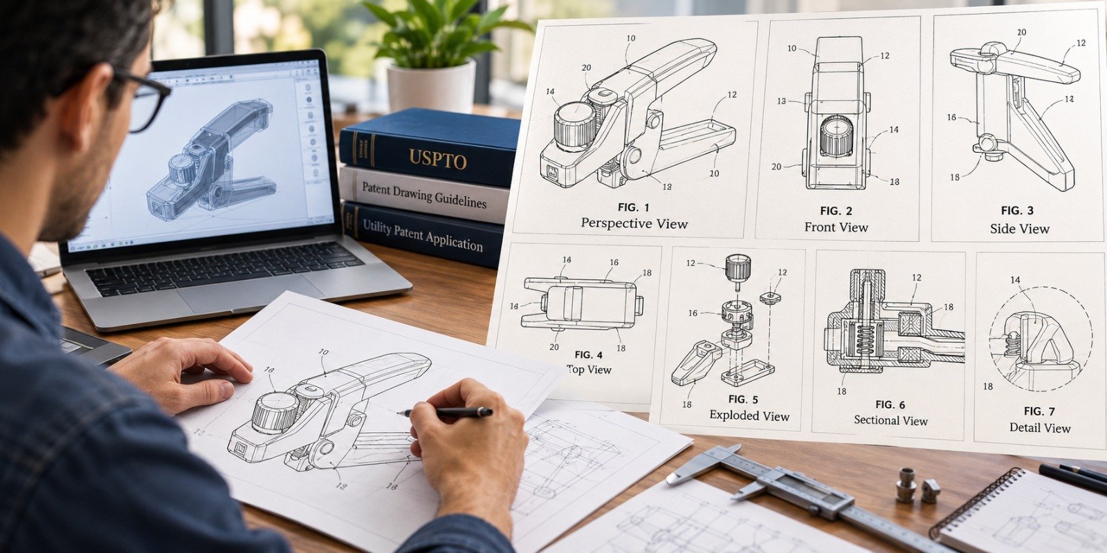 Utility Patent Drawing Views: USPTO Guide for Inventors